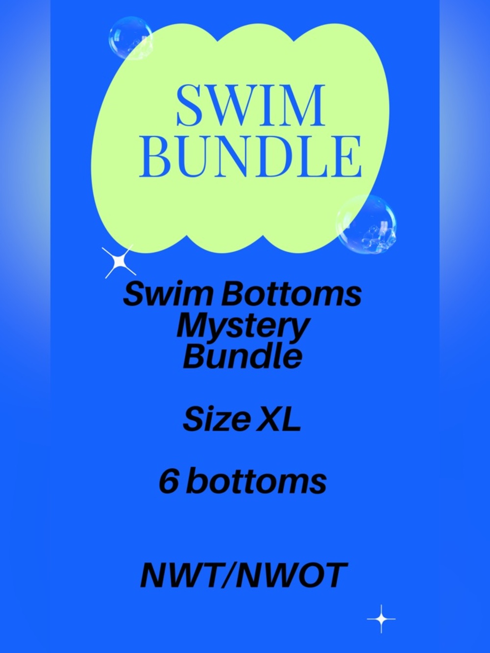 NWOT Mystery XL swim bottoms 6 count